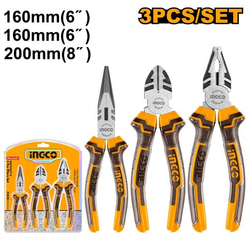 Ingco JEU DE 3 PINCES 8"6"6" HKPS08318