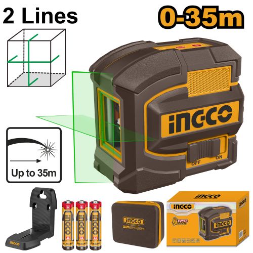 Ingco NIVEAU LASER AUO-NIVELANT 0-35M -LIGNE VERTE  HLL156601