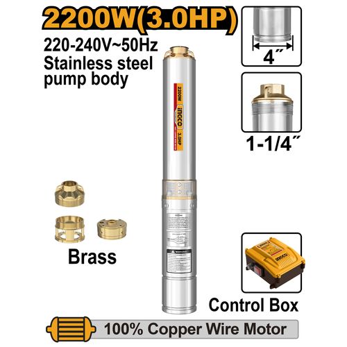 Ingco Pompe Immergée 4" - 2200 W - Avec Control Box -  DWP220062