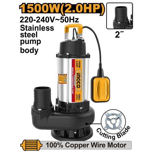 Ingco Pompe de Relevage Submersible 1500W(2.0HP) -2" SPDB150068