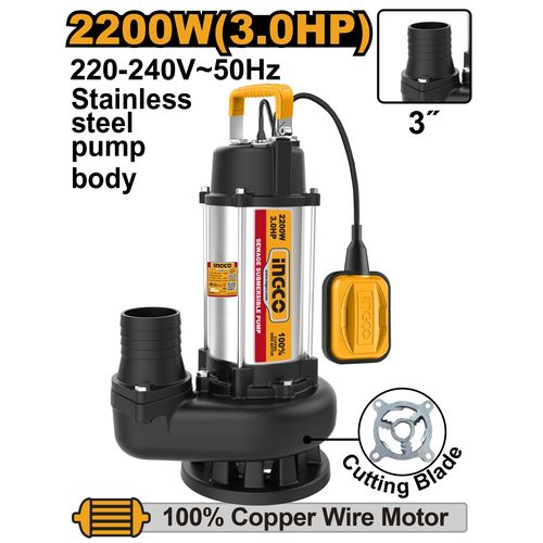 Ingco Pompe de Relevage Submersible 2200W(3.0HP) SPDB220068