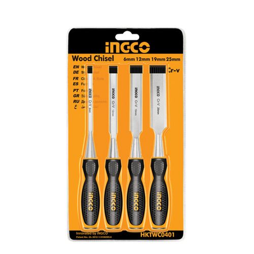 Ingco Jeu De 4 Ciseaux à Bois (6-12-19-25Mm) HKTWC0401