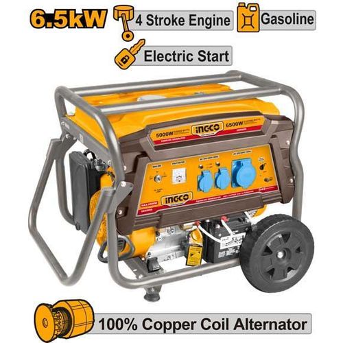 Ingco GROUPE ELECTROGENE ESSENCE 6,5KW - 7KVA - 9HP, 24 GE65006