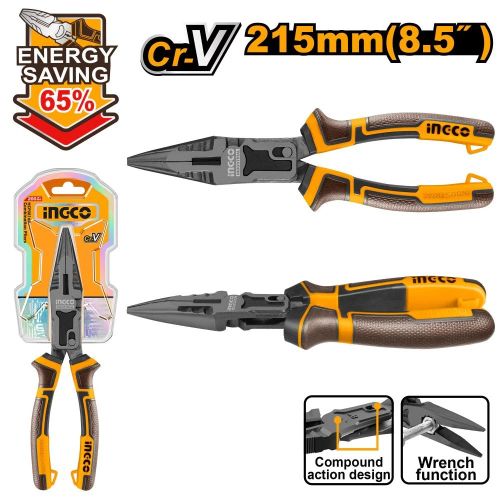 Ingco PINCE A BEC LONG AVEC UNE FONCTION CLE-8,5"/215MM HCLNP58200