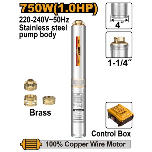 Ingco POMPE A IMMERGEE 4" 750W/1HP AVEC BOITIER DE COMMADE INTEGRE DWP75062