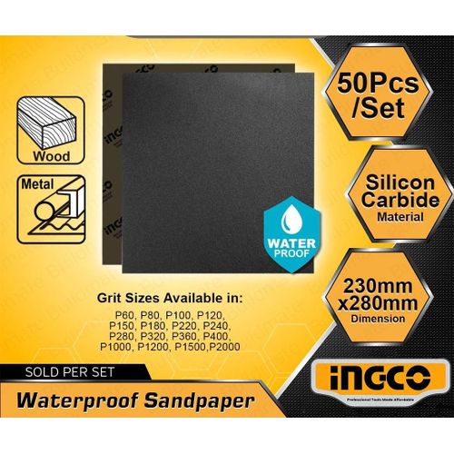 Ingco PAPIER ABRASIVE POUR PONÇAGE 230X280MM P220  AKHS022016