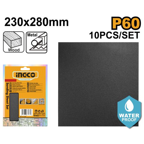 Ingco PAPIER ABRASIVE POUR PONÇAGE 230X280MM P400 / AKHS040016