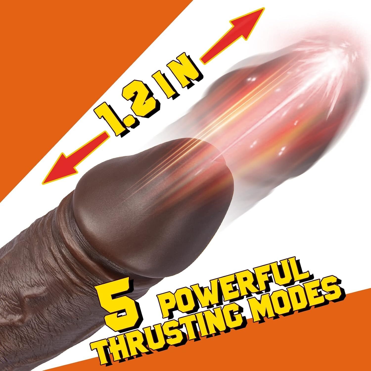 1 gode extra large et épais de 7,3 cm de diamètre avec ventouse puissante - Marron-12
