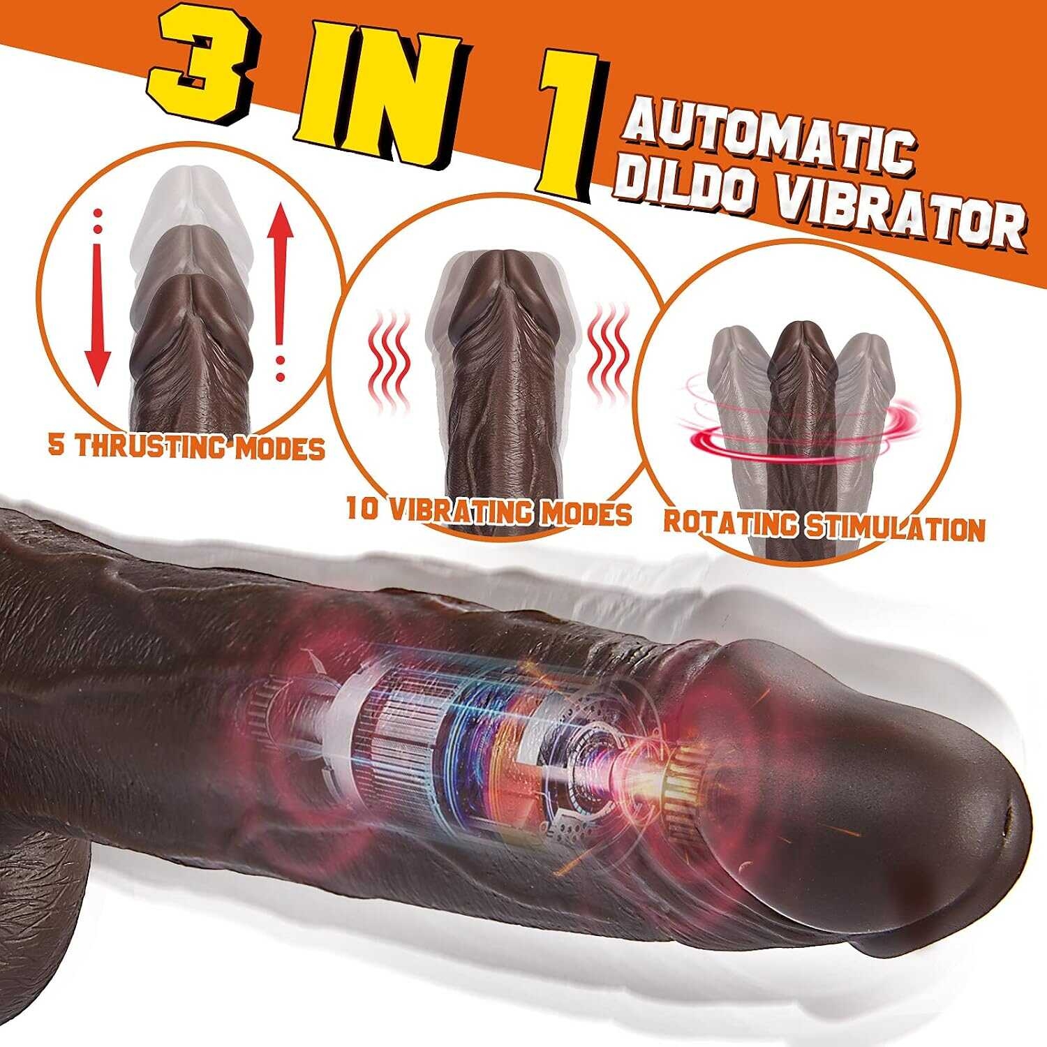 1 gode extra large et épais de 7,3 cm de diamètre avec ventouse puissante - Marron-13