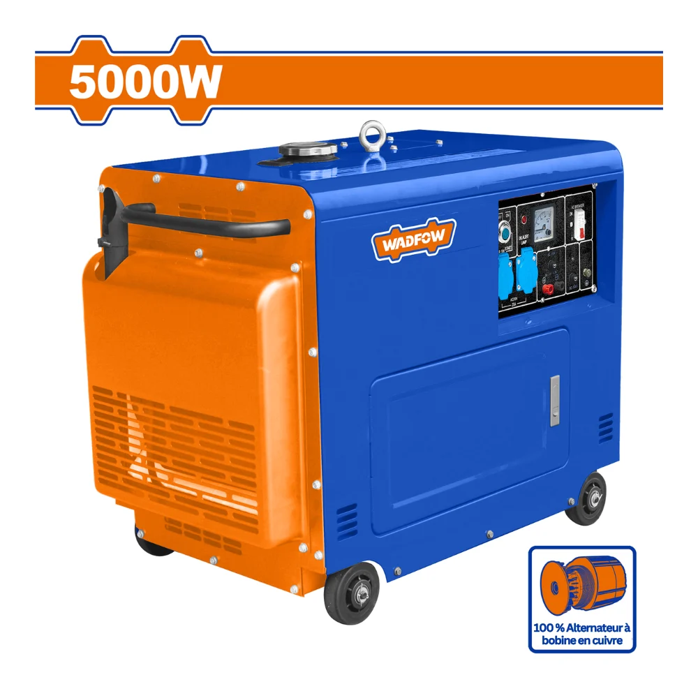 WADFOW Groupe electrogene diesel silencieux 5000W 6 kVA