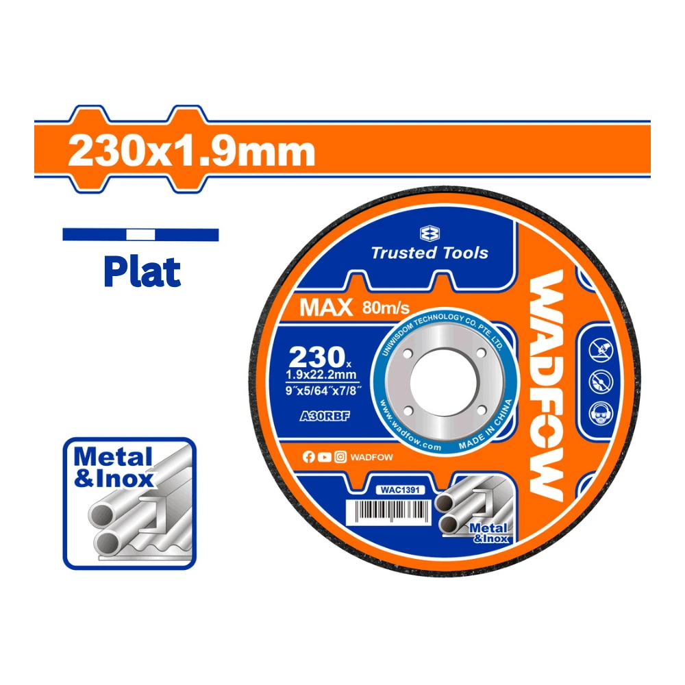 WADFOW Disque à couper en métal 230mm(9″)x1.9