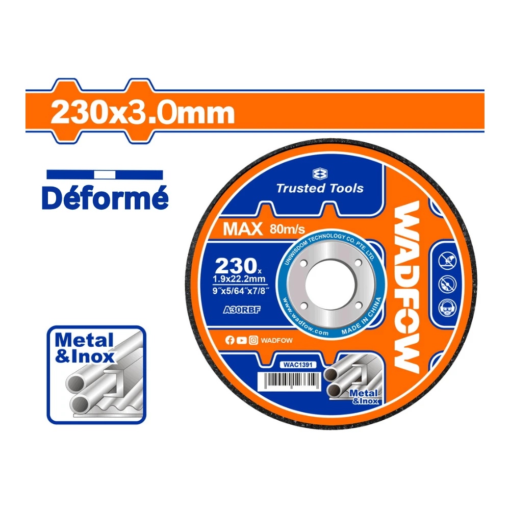 WADFOW Disque à couper en métal 230mm(9″)x3.0