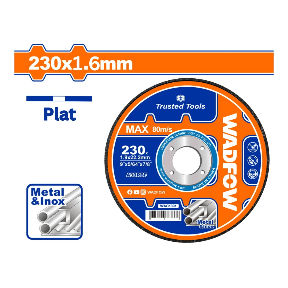 WADFOW Disque à couper en métal 230mm(9″)x1.6