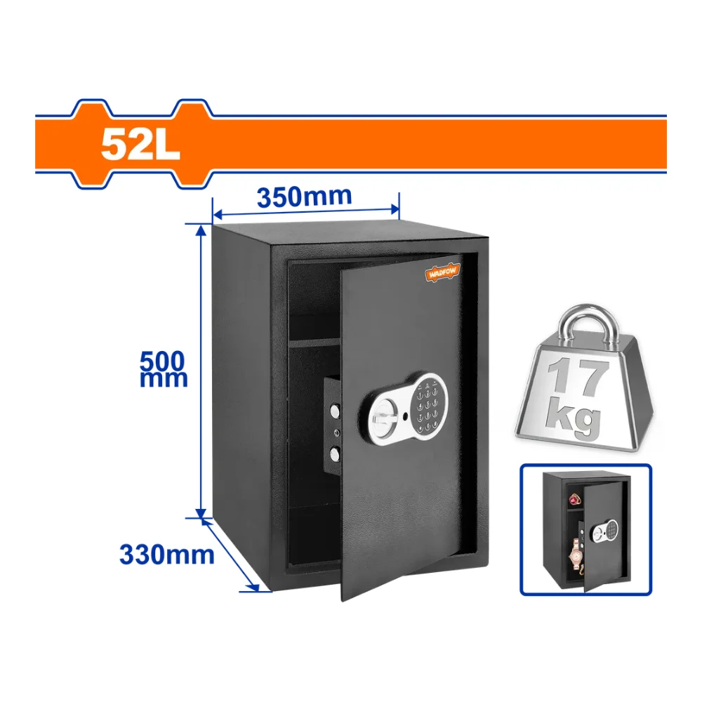 WADFOW Coffre-fort electronique 52L – 17 kg (50×35×33 cm)