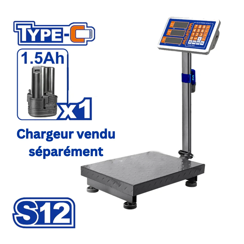 WADFOW Balance 300 kg lithium + 1 batterie 1,5Ah