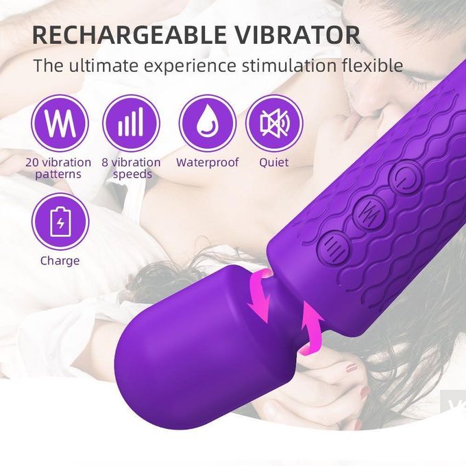 20 modes vibromasseur puissant rechargeable Magic stick vibromasseur de massage pour femmes, vibromasseur point G et stimulateur clitoridien sans fil pour femmes