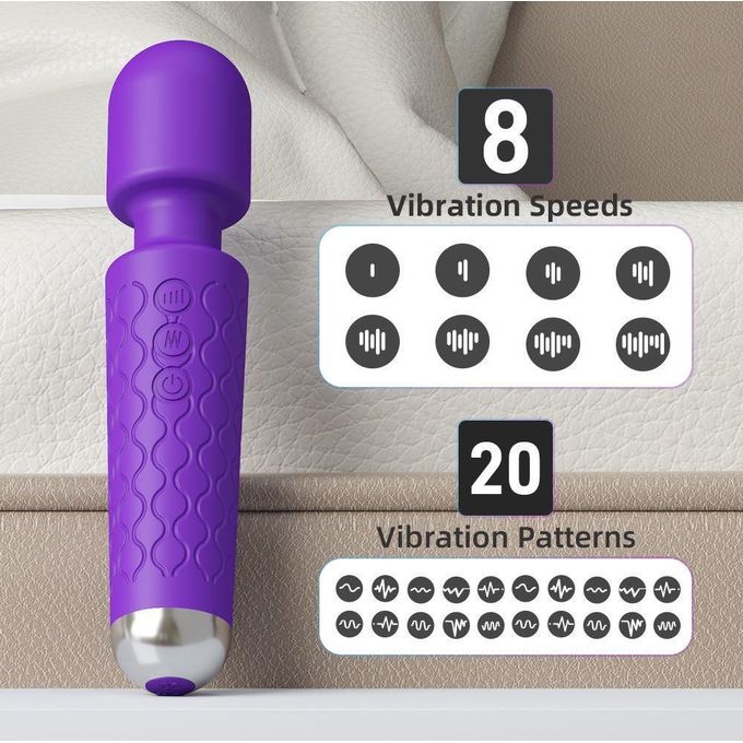 20 modes vibromasseur puissant rechargeable Magic stick vibromasseur de massage pour femmes, vibromasseur point G et stimulateur clitoridien sans fil pour femmes-6