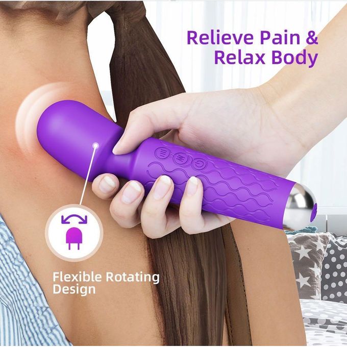 20 modes vibromasseur puissant rechargeable Magic stick vibromasseur de massage pour femmes, vibromasseur point G et stimulateur clitoridien sans fil pour femmes-7