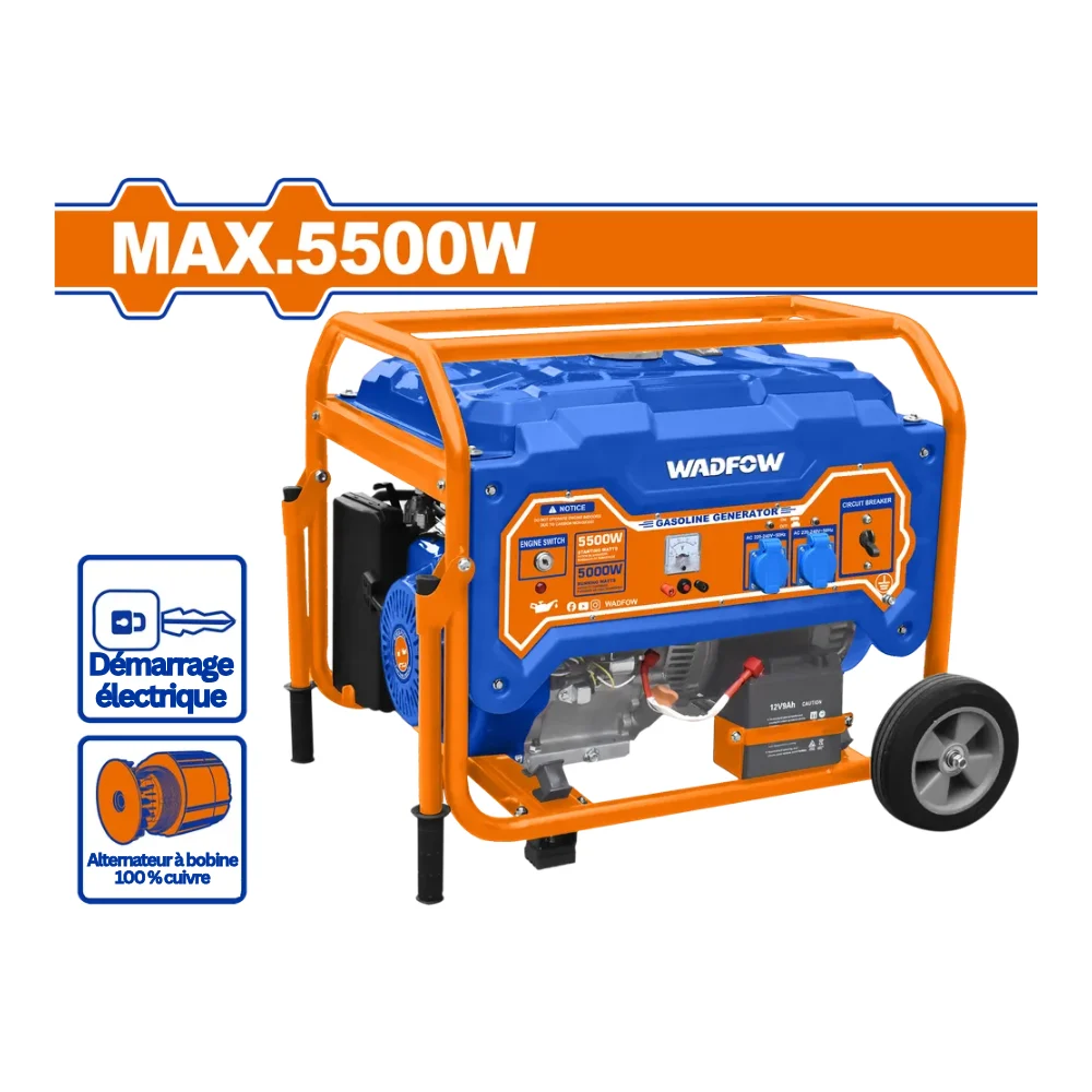 WADFOW Groupe électrogène essence 5500W 7 kVA