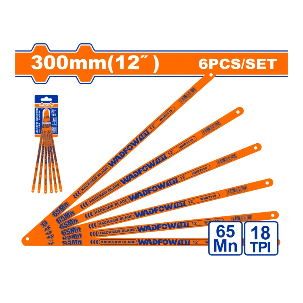WADFOW Jeu de 6 pcs de lame de scie à metaux 300mm 18T