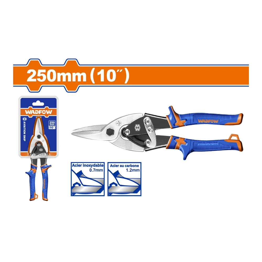 WADFOW Cisaille type aviation coupe à droite 250mm (10″)