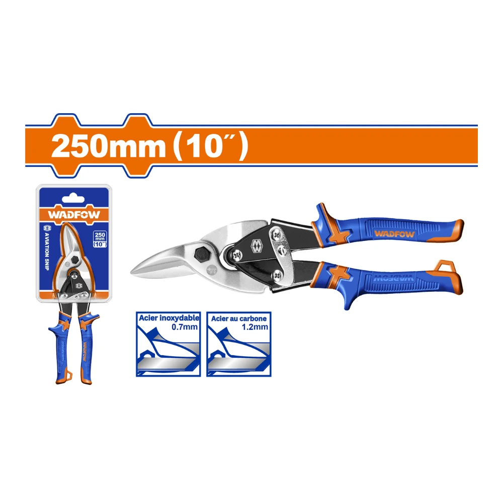 WADFOW Cisaille type aviation coupe à droite 250mm (10″)