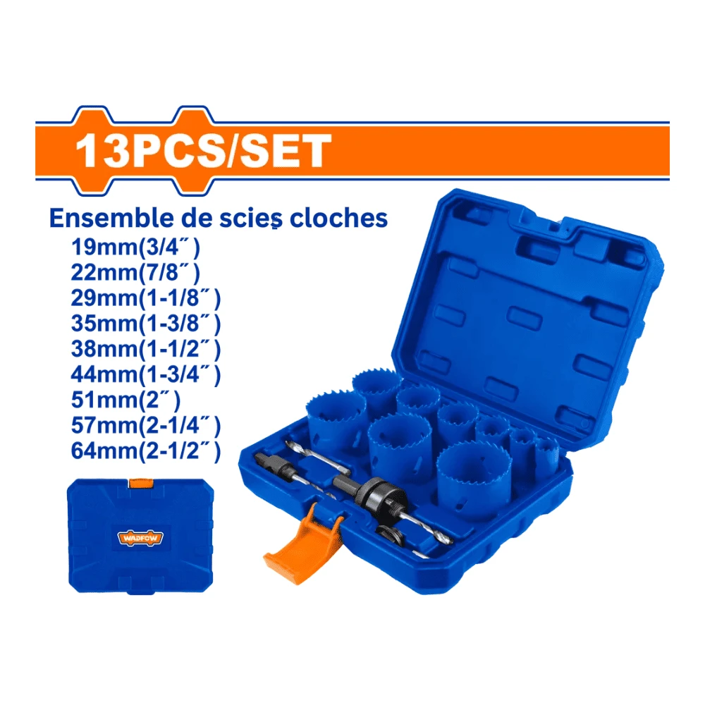 WADFOW Jeu de 13 scies cloches bimétalliques 19-64mm