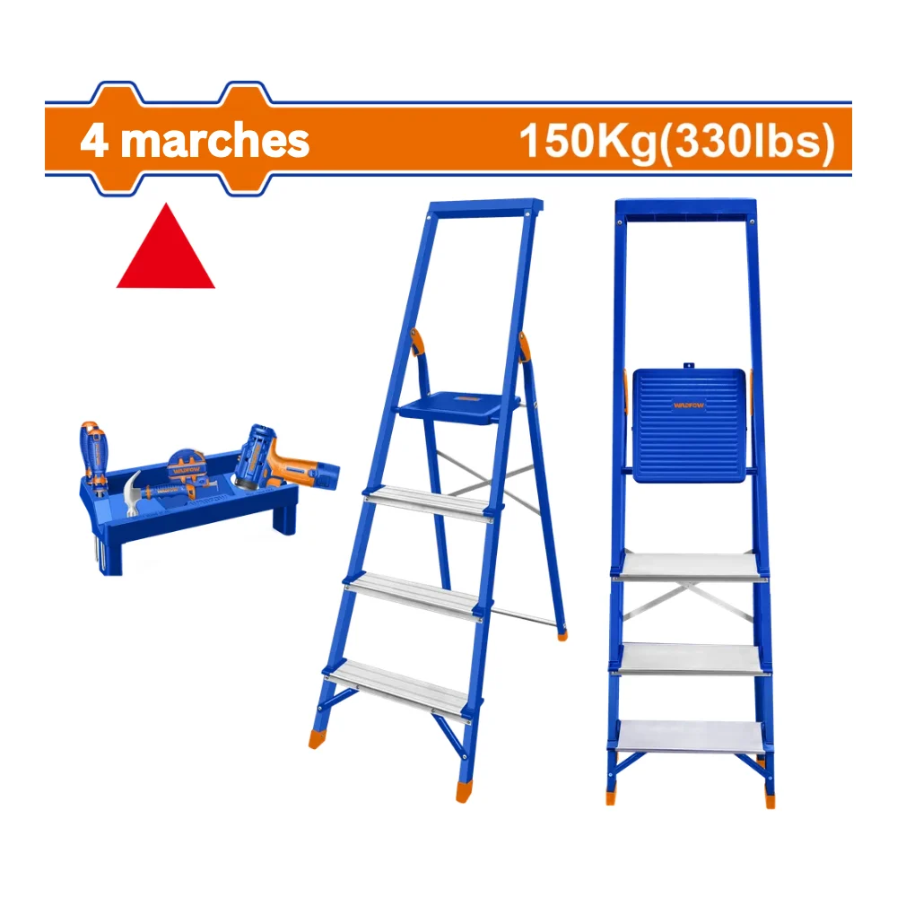 WADFOW Escabeau aluminium 4 marches