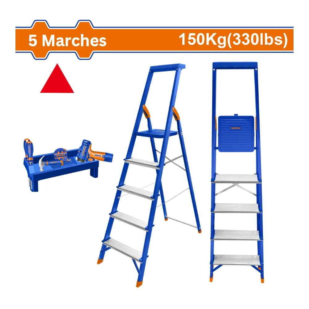 WADFOW Escabeau aluminium 5 marches