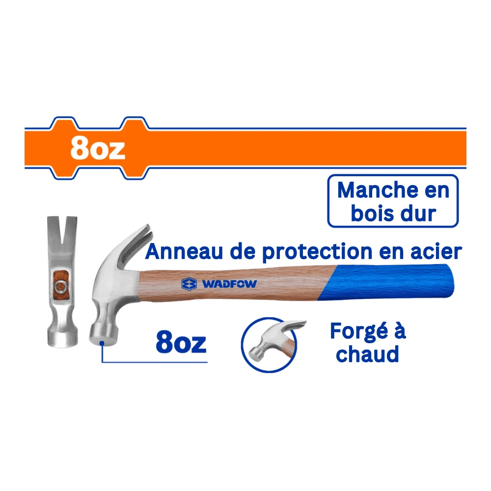 WADFOW Marteau arrache- clou 220g