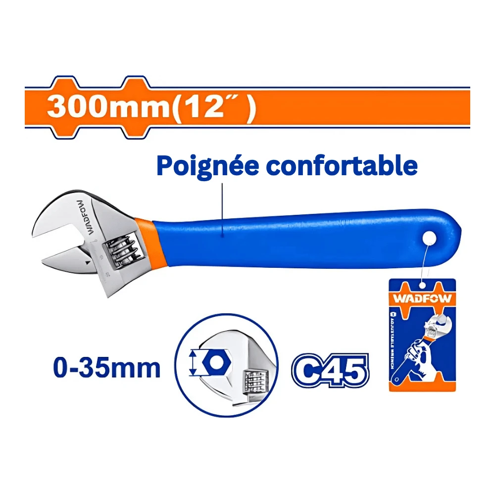 WADFOW Clé à molette 300mm (12″)