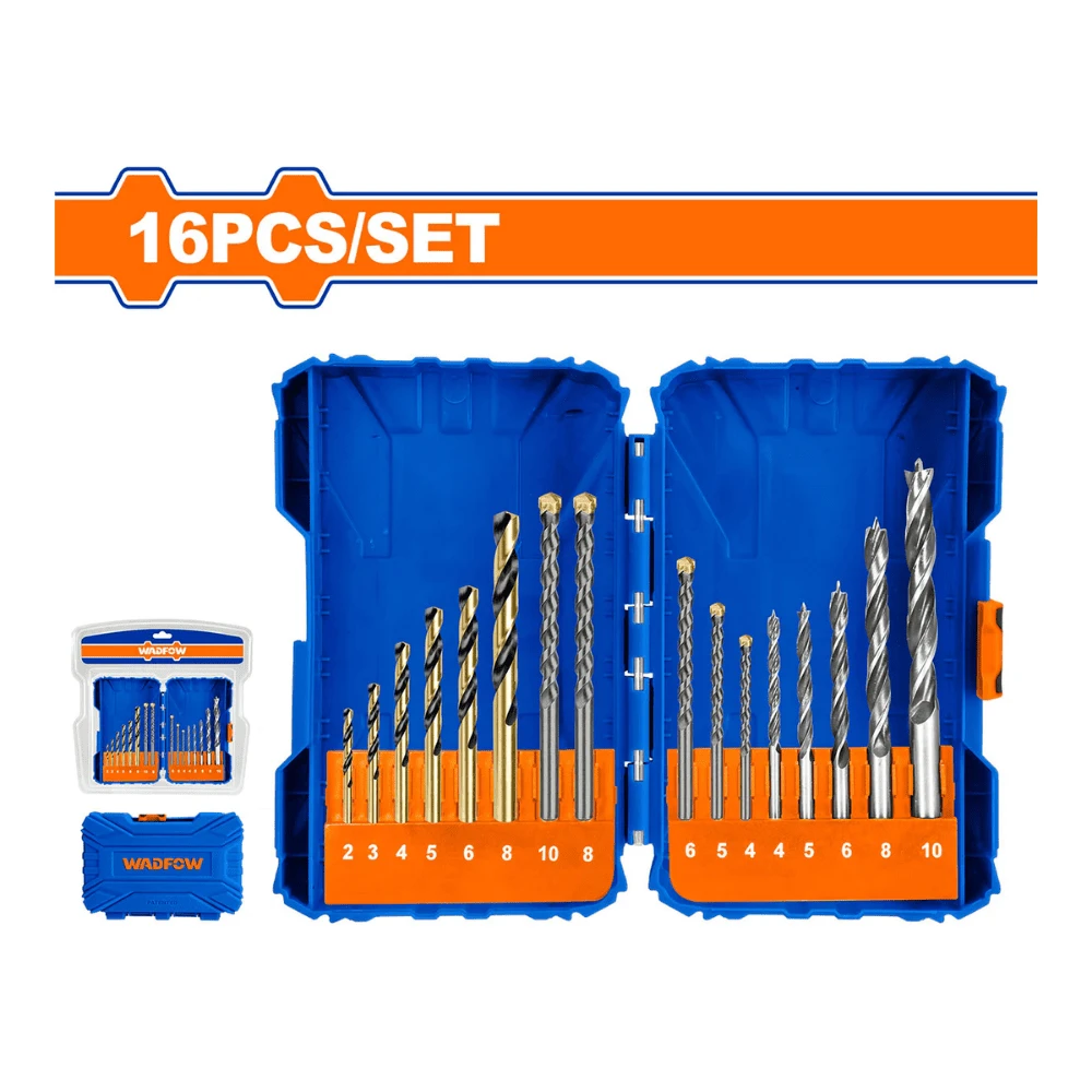 WADFOW Coffret de 16 Foret à maçon pour métal/bois/béton