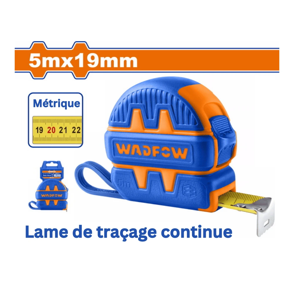 WADFOW Mètre à ruban en acier 5M x 19mm