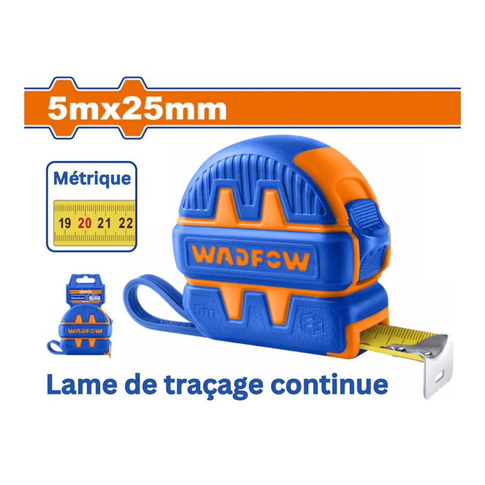 WADFOW Mètre à ruban en acier 5M x 25 mm