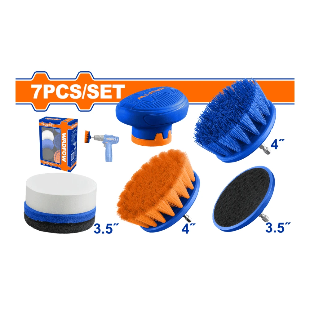 WADFOW Lot de 7 têtes de brosse multi-usages 1/4″
