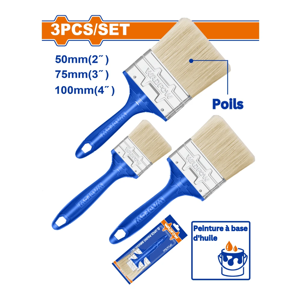 WADFOW Ensemble de 3 pinceaux