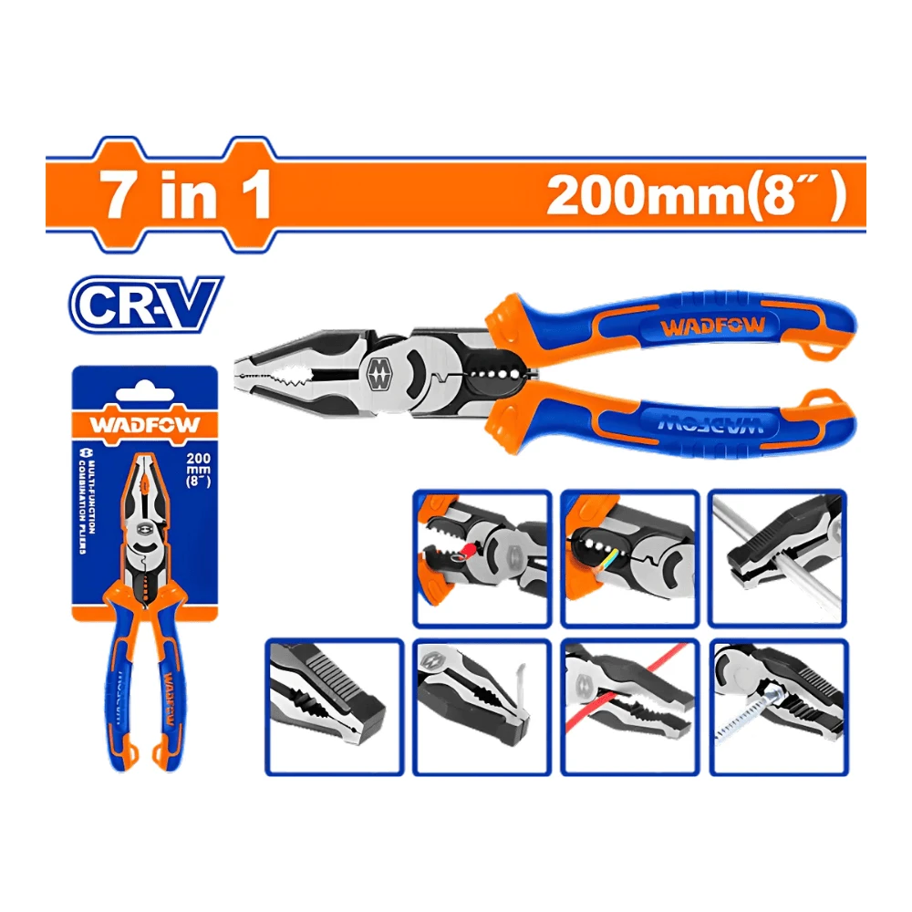 WADFOW Pince universelle multifonction 7 en 1 (200mm) Cr-V
