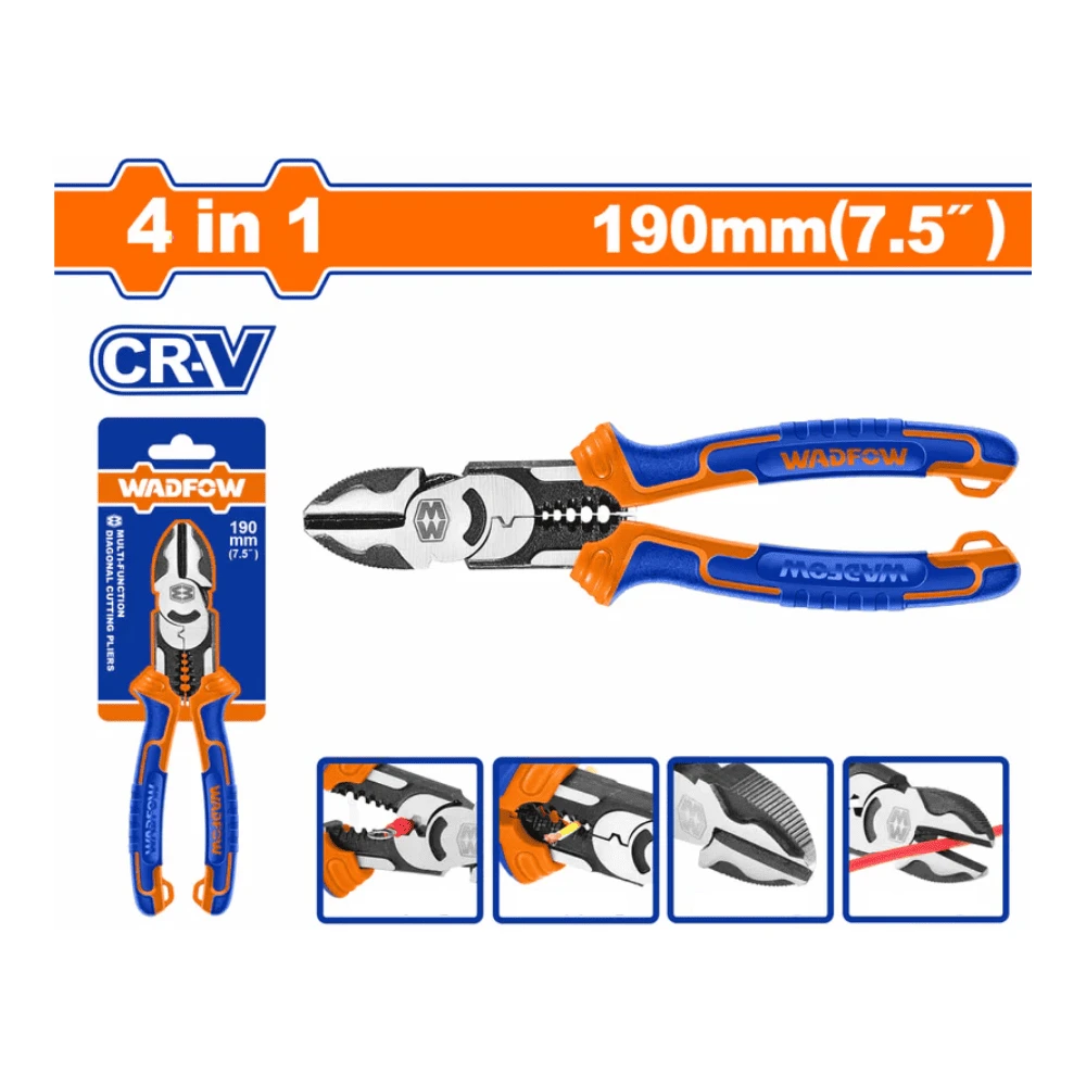 WADFOW Pince coupante diagonale 4en1 multifonction (7.5″) 190mm