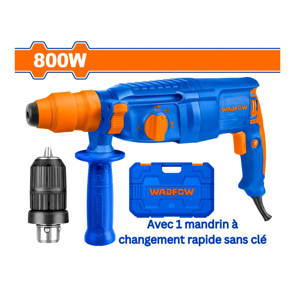 WADFOW Marteau perforateur 800W avec mandrin