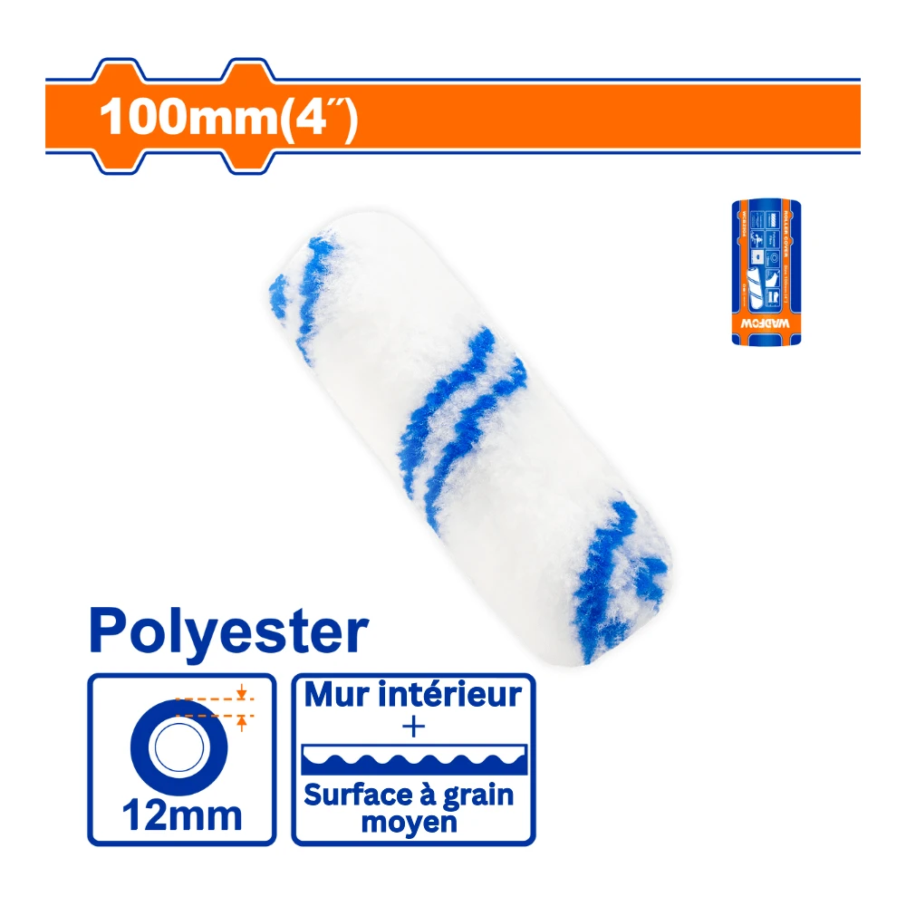 WADFOW Manchon de rechange pour rouleau peinture 100mm