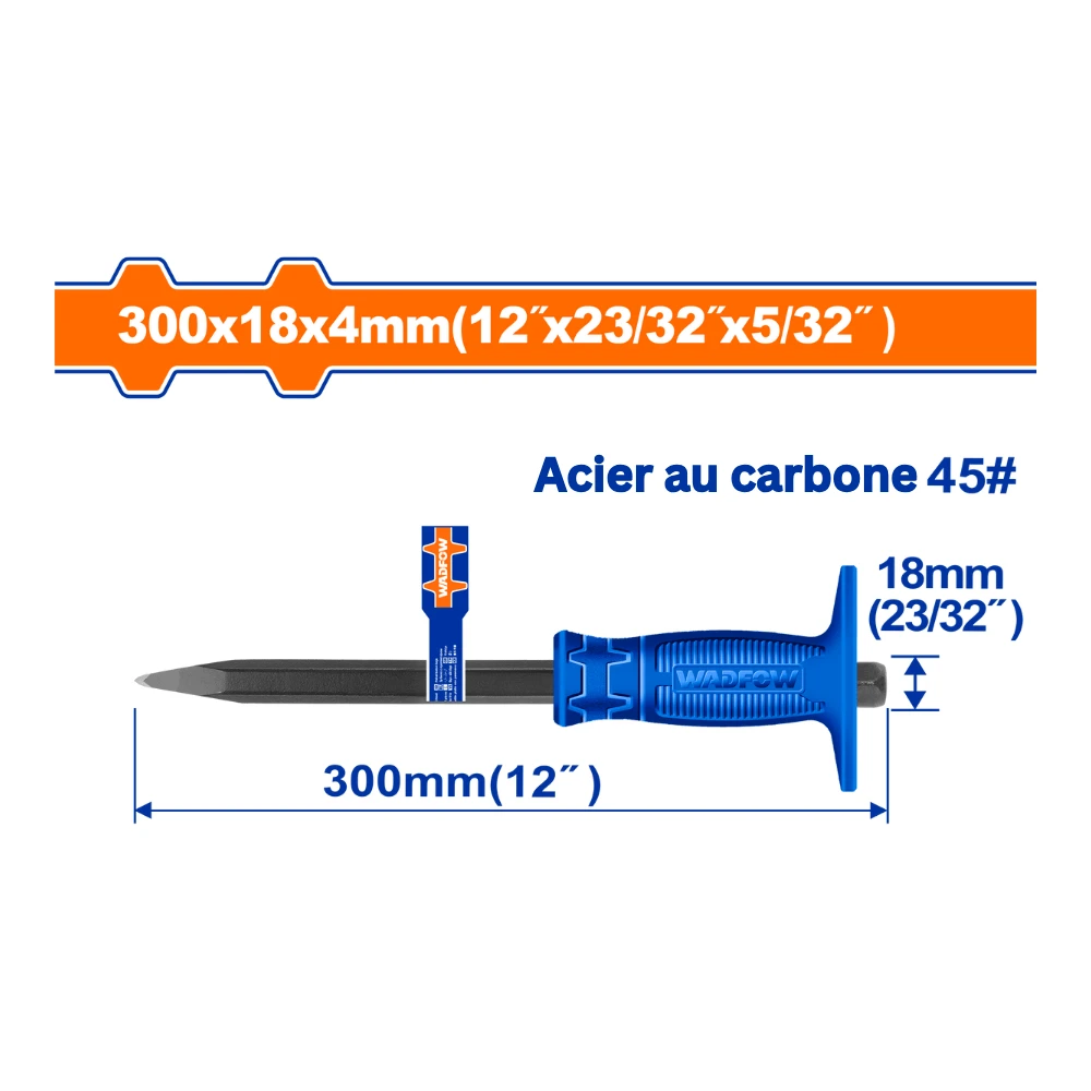 WADFOW Burin à beton 300x18x4mm