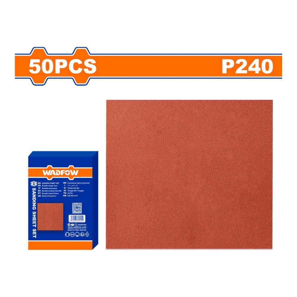 WADFOW Lot de 50 Papier abrasif 230x280mm P240