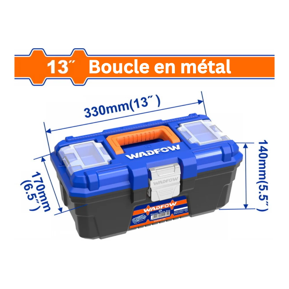 WADFOW Boîte à outils en plastique 13″ / 170 mm