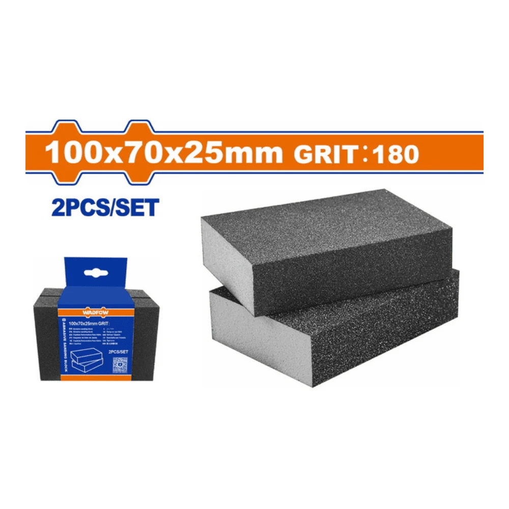 WADFOW Bloc de ponçage abrasif 100x70x25mm P180