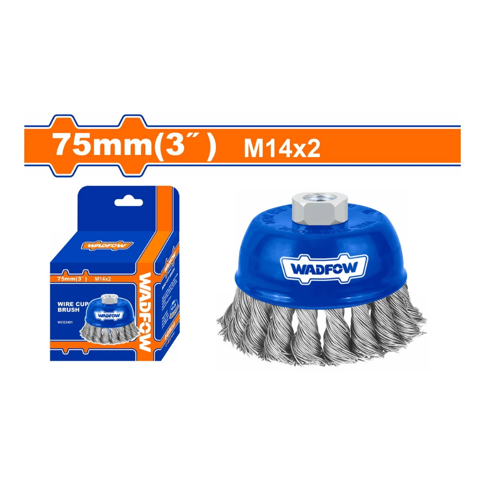 WADFOW Brosse metallique à godet 75mm 3″
