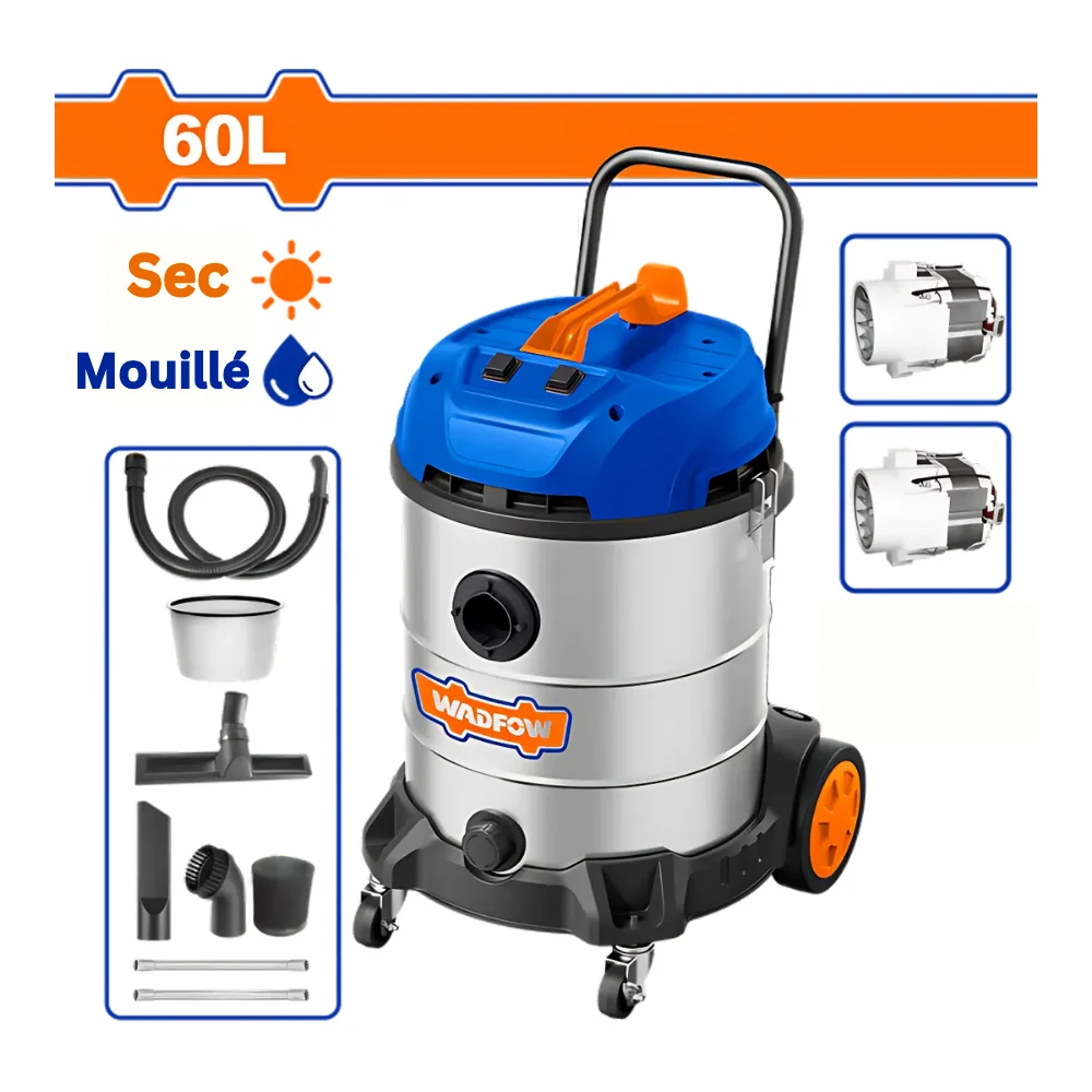 WADFOW Aspirateur 2 x 1200W 60L