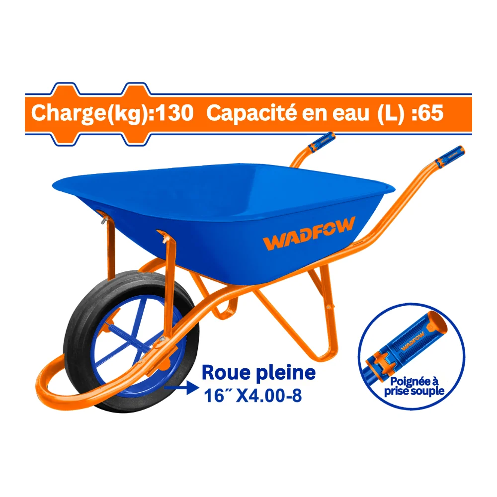 WADFOW Brouette 130 kg avec roues solides