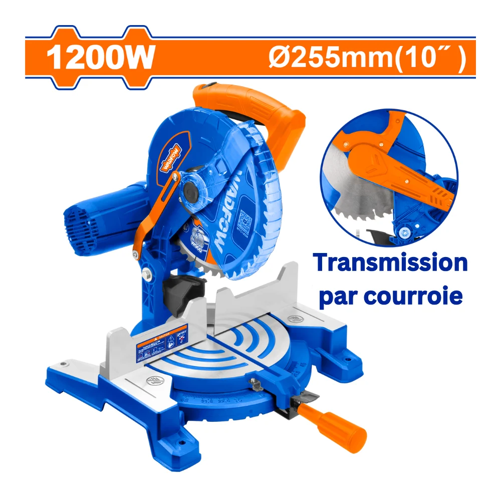 WADFOW Scie à onglet 1200W 255 x 25,4 mm