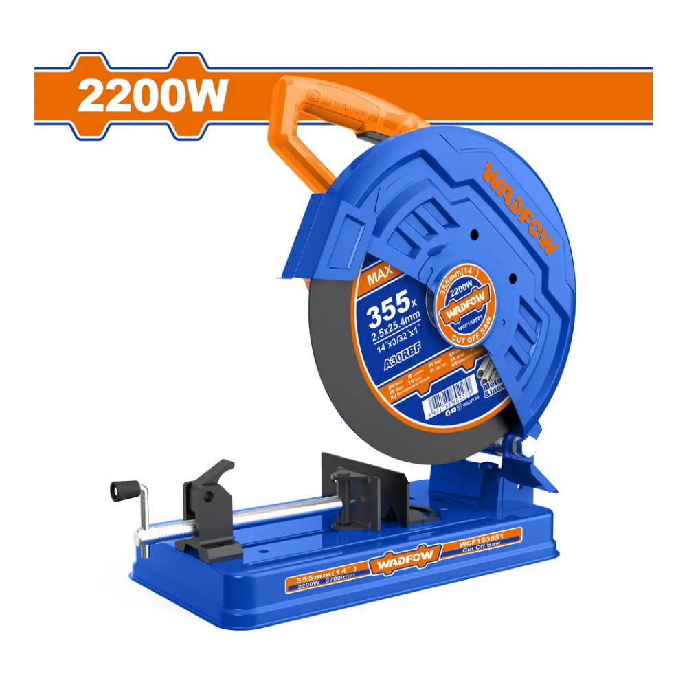 WADFOW Scie à tronconner à metal 2200W Ø355 x 25.4 mm