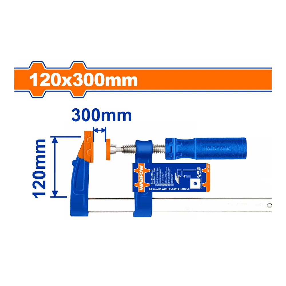 WADFOW Serre-joint de type F poignée en plastique 120x300mm